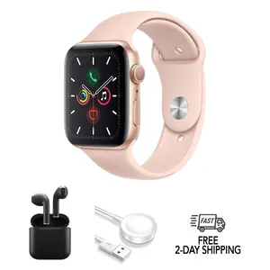 Refurbished Apple Watch Series 5 Aluminum (GPS + Cellular) Acceptable Condition with Wireless Earbuds & 1 Year Warranty