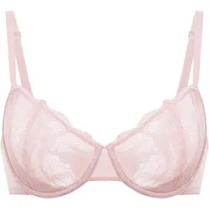 Women's Balconette Bra Plus Size Lace Sexy Underwire Unlined Push Up See Through Bras