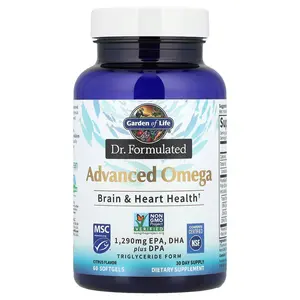 Garden of Life Dr. Formulated, Advanced Omega, Citrus, 60 Softgels (645 mg per Softgel)