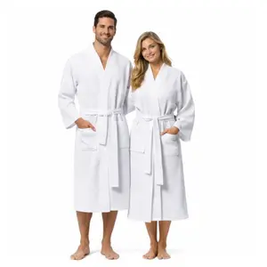 Women’s Waffle Knit Kimono Spa & Bath Robe, Lightweight Quick Dry Soft Shower Robe for Home & Hotel Use