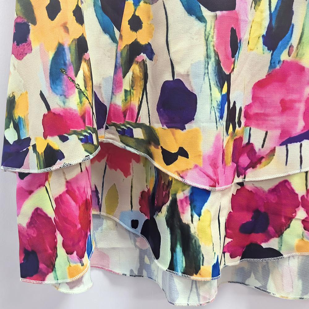 (Runs Large)Sage Vell Watercolor Floral/Blue Striped/Red Polka-dot Non-positional Print Layered Tank Top Sleeveless Round Neck Loose Fit Casual Boho Style For Daily Vacation Beach Office All Match Outfit
