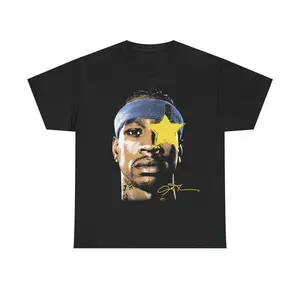 AI V2 Inspired Vintage Graphic Tee - 90s Y2K Hiphop Basketball Streetwear Heavy Cotton Crewneck