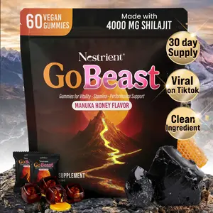 Nestrient GoBeast Shilajit Gummies – Manuka Honey Flavor - Daily Energy (60 Gummies)