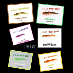 Lifelike 1-1/2” Larva Bugs Fishing Lure - Pack of 10 - Ideal for Bluegill and Crappie - Secret Sauce Soaked - Deadly Effectiveness - US Origin