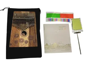 Sunflower Series White Maple Solid Wood Kalimba Finger Piano - 17 Key Portable Thumb Piano with Flannel Bag Tuning Hammers Music Book Rainbow Scale Stickers Cleaning Wipes