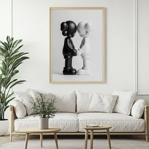 Kaww  in Love Black and White Home Decor Poster - No Frame