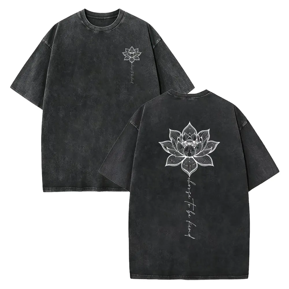 Boho Lotus Mandala Shirt - Choose To Be Kind Tshirt - Cute Flower Mandala Graphic Tee - Yoga Gift For Her - Meditation Gifts Casual Top
