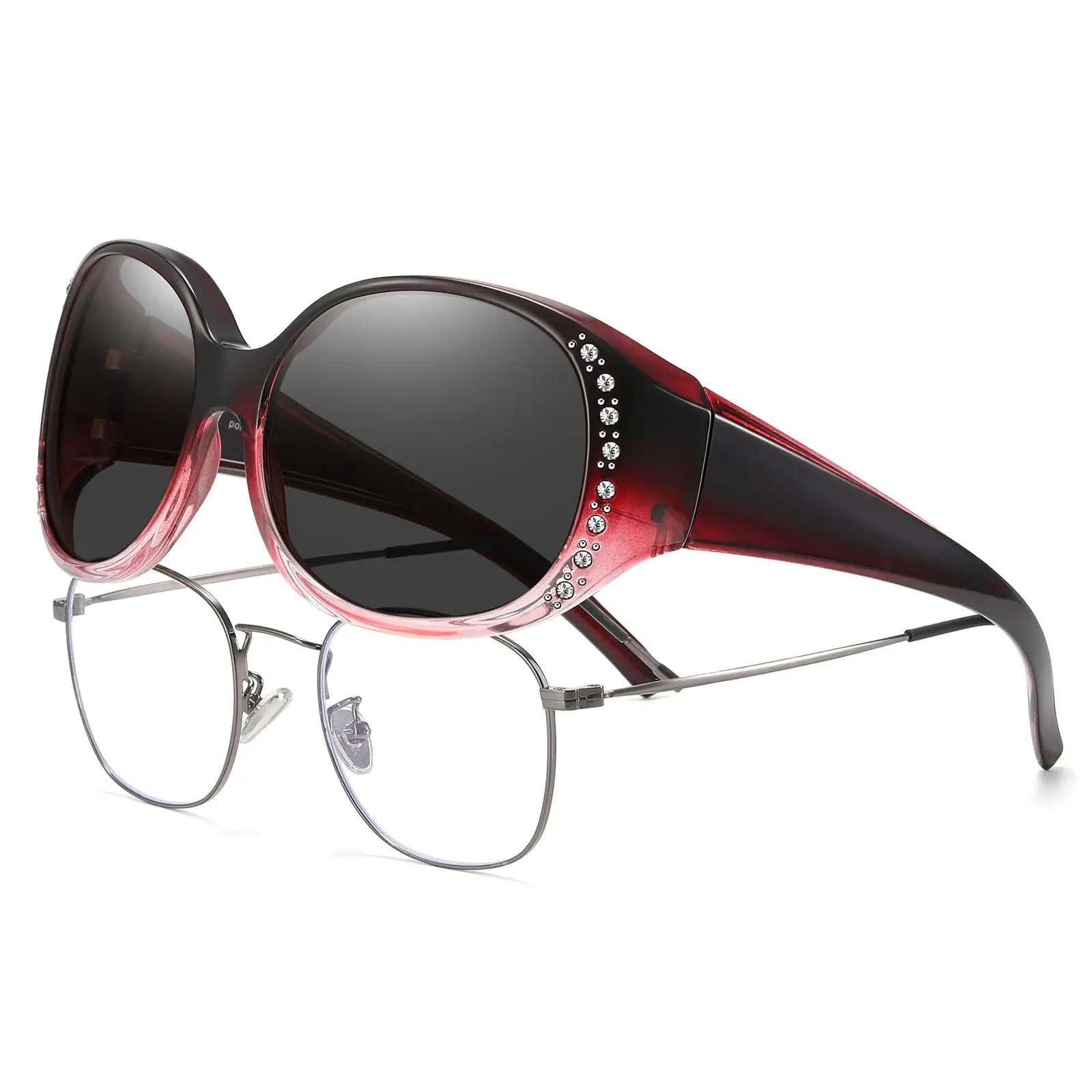 Gradient Wine Frame Grey Lens