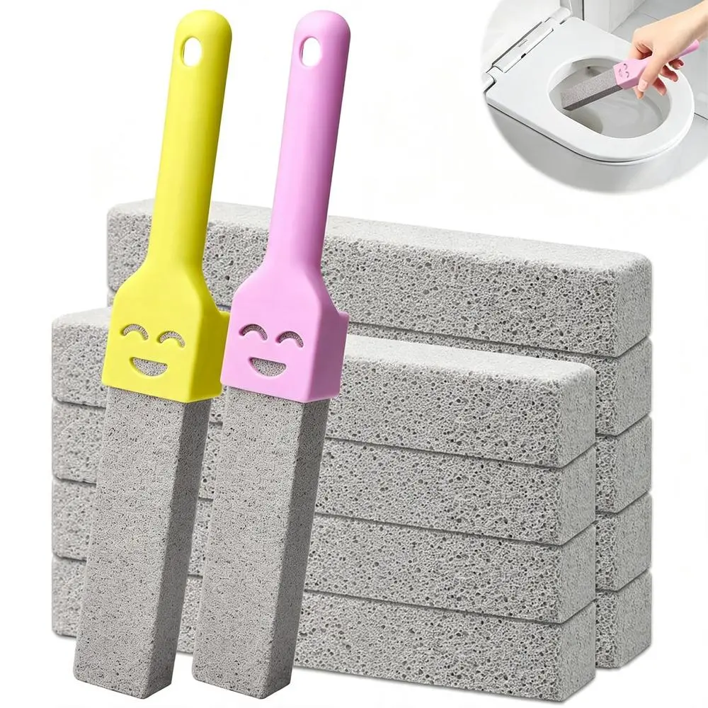 Cleaning Stick Pumice Stone Removable Grip Handle Durable Reusable Block, Multipurpose Scouring Block for Washbasin Bathtub Kitchen Sink Pool Household Regular Cleaning Use