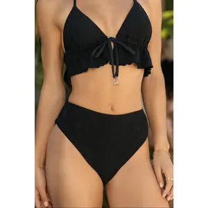 High Tide Reversible Cheeky Bikini Bottom - Black Dilly