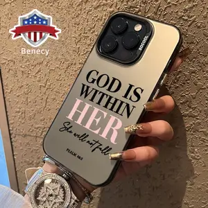 God is Within Her Pattern Phone Case for iPhone 15 16 14 Pro Max 13 12 11 XR XS Plus E Shockproof Drop Protection Durable PC Smartphone Cover Cellphone Protective
