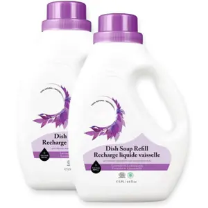 Dish Soap Refill Lavender and Lemongrass -  , , -Safe, Pet-Friendly, Vegan, Cruelty-Free, Biodegradable - EWG VERIFIED & EcoCert Certified (2 Pack)