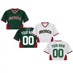 Custom Croptop Mesh Jersey Mexico Green 2026 World Baseball Classic Stitched Shirt Fan Personalized Name Number