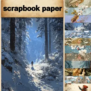 36pcs Vintage Christmas Scrapbook Paper, 6.7x4.7 Inch Single-Sided 160gsm, High-Quality Crafting & Decoration for Xmas Cards, Journals, Albums