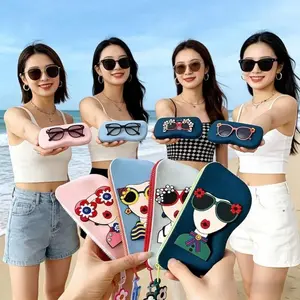 Silicone Anti-Drop Sunglasses Case, Portable Eyewear Storage Bag, Sun Glasses Organizer, Silicone Lens Protector, Travel-Friendly Design