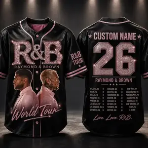 [HOT JERSEY] Baseball Jersey, Custom The R&B Tour Jersey, Personalized Concert Shirt, Music Fan Gift, Vintage Baseball Jersey