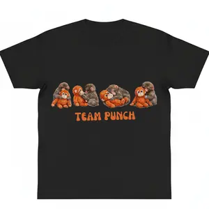 Punch Monkey and plushie Cotton Graphic Shirt Viral Monkey Meme Tee Baby Monkey Plush Top Mothers Day Animal Lover Gift Cute Cozy y2k Top Trending Machine Wash Safe