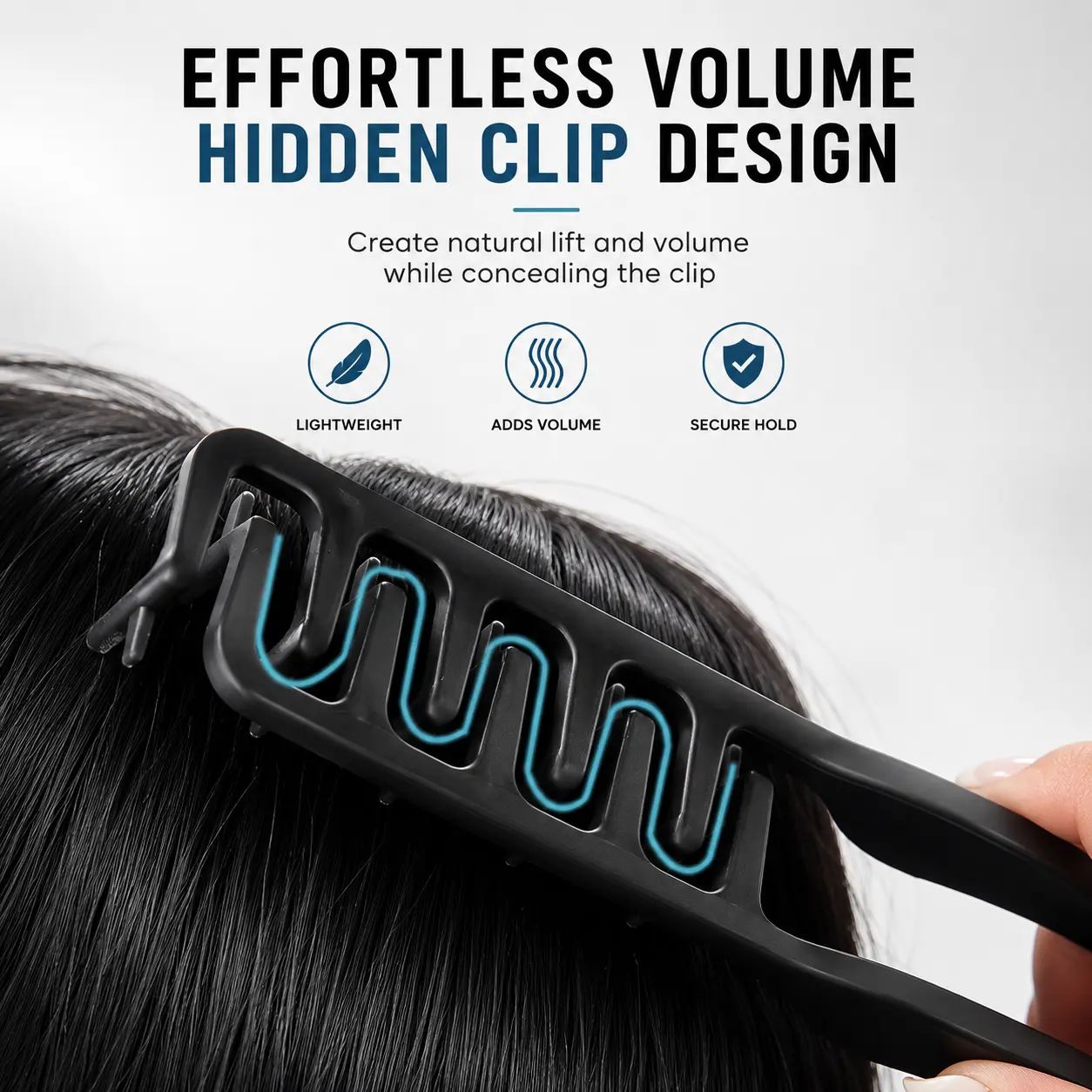 Volumizing Hair Comb Z-Shaped Root Lifter, Invisible Fluffy Styling Hair Clip, Detangling Texture Brush for Instant Volume