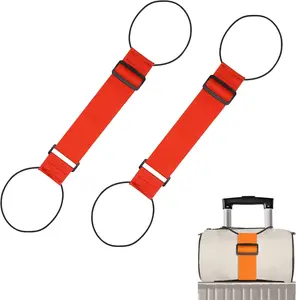 Luggage Straps Bag Bungee, Luggage Straps Suitcase Adjustable Belt, Add a Bag to Travel Suitcase Elastic Strap Belt 2Pcs