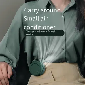 Portable Fan, Mini Waist Clip Fan, 360 Degree Clip On Air Cooler, USB or Battery Operated Hands-Free Personal Fan 3 Speeds Bladeless Neck Fan Wearable for Outdoor Farm Hiking Camping Travel (Green)