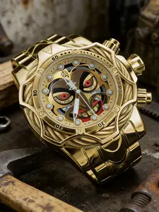 Stylish Clown Smile Men's Watch, High-End Fashion Streetwear, Hip-Hop Style, Large Dial, Perfect Gift, Trendy Youth Watch