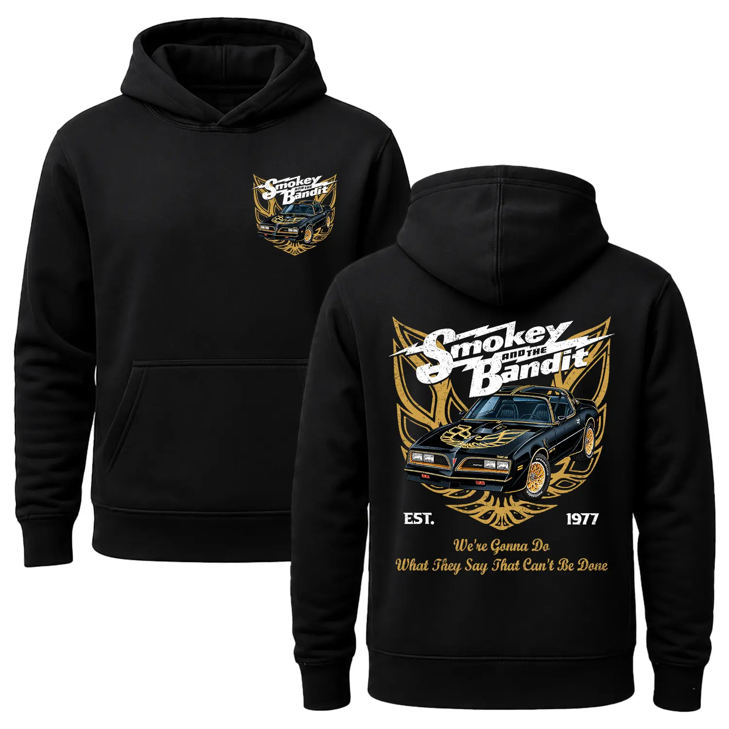 Smokey and the Bandit EST 1977  T-Shirt, Vintage Classic Car Movie Hoodie, Two-Sided Unisex Sweatshirt, Smokey And The Bandit Tee