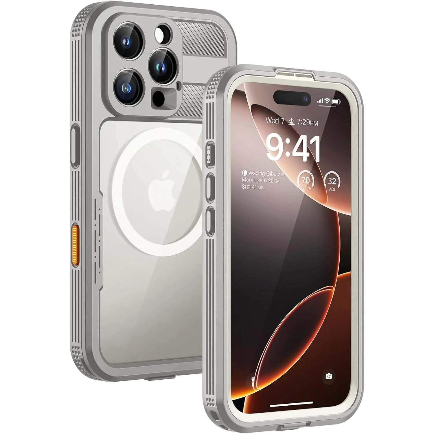 IP68 Rated Heavy-Duty TPU Rugged Phone Case for iPhone 16 Pro Max (6.9 in) - MagSafe Fit, Built-in Screen Protector & Camera Lens Protector, Compact Protection for Adventure Users