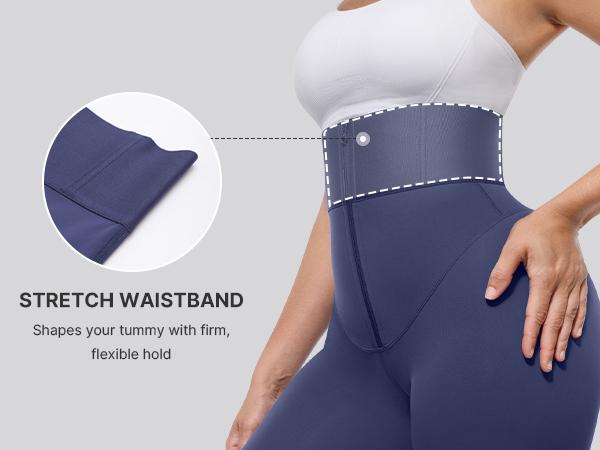 Shapellx AirSlim ElasticFuse Waistband Shaping Effortless Classic Leggings High Waist Comfy Supportive Bottoms for Women Black Womenswear