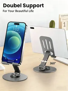 Adjustable Foldable Phone Stand, Ergonomic Multi-Angle Desk Holder for Smartphones, Sturdy Portable Stand for Office & Home(Black)