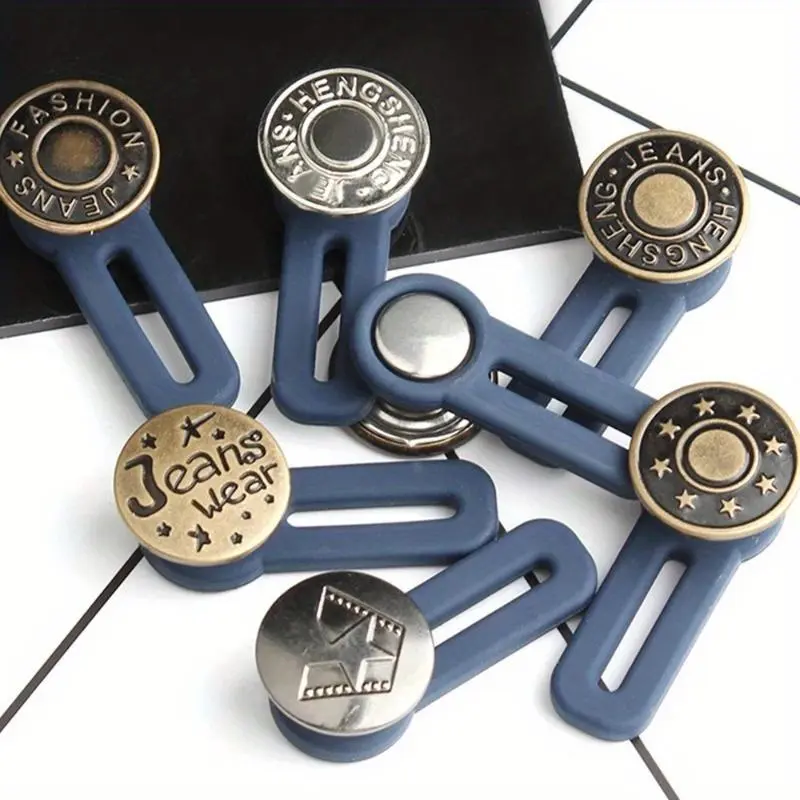 6pcs Adjustable Metal Button Pants Waist Expander - Clothes Accessory for Waist Size Adjustment, Ideal Gift Choice