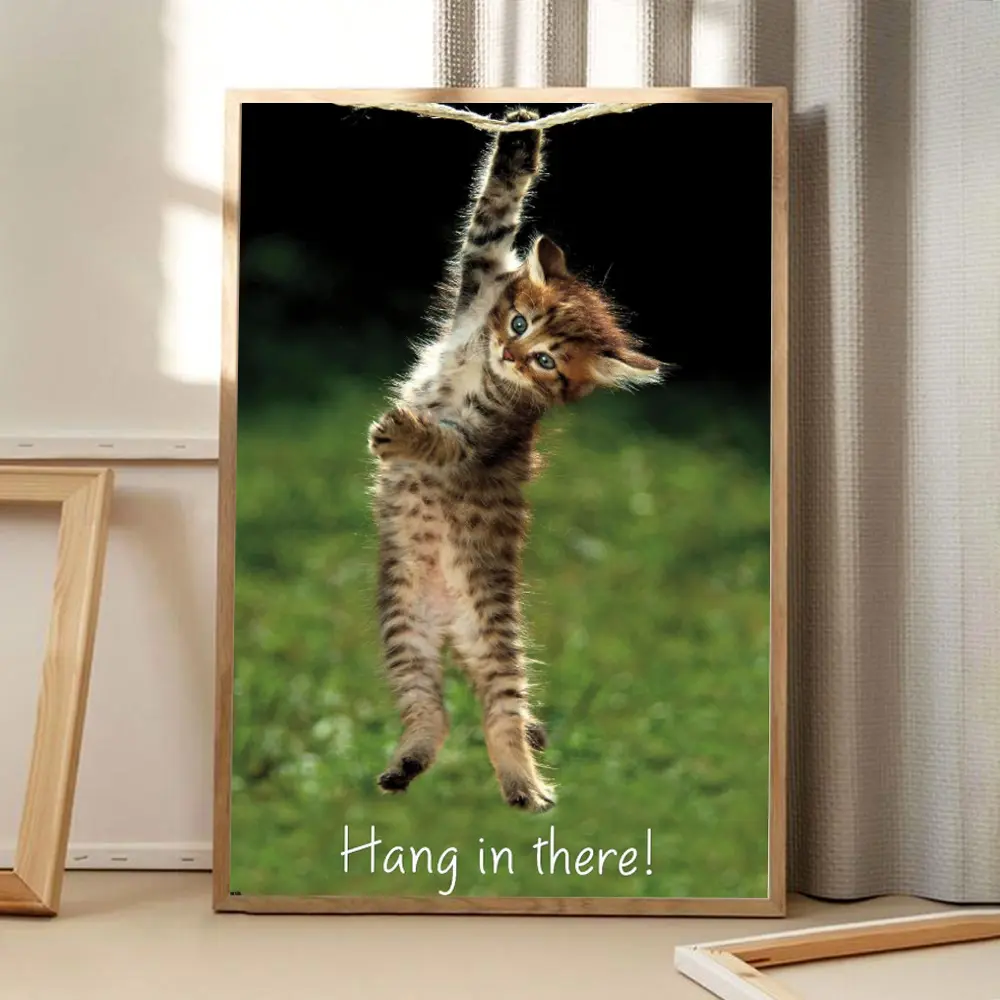 Trends International Kitten Hang In There Poster, Funny Cat Print, Wall Art Decor