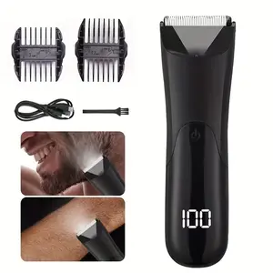【Father’s Day Gift】Electric Body Hair Shaver-Groin Hair Trimmer, Ball Trimmer for Men - Replaceable Ceramic Blade Heads, Dry Use Only, USB Recharge, Male Hygiene Razor Safe Quick Gifts Cordless Gentle Trimming Fast Trimming