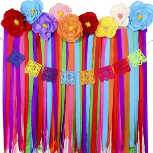 Mexican Fiesta Party Decorations Set – Flowers, Streamers & Banner