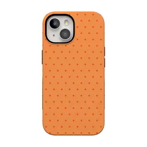 Casely iPhone 15 Case | On the Dot | Orange Polka Dot | Bold Protective Design | Compatible with MagSafe