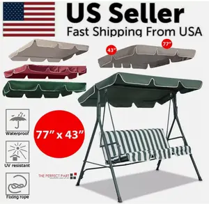 77"x43" Patio Outdoor Garden Swing 300D Canopy Replacement Porch Top Cover Seat
