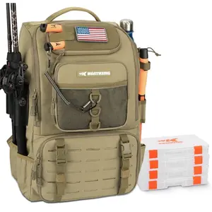 KastKing Karryall Fishing Tackle Backpack with Rod Holders - Water Resistant Equipment