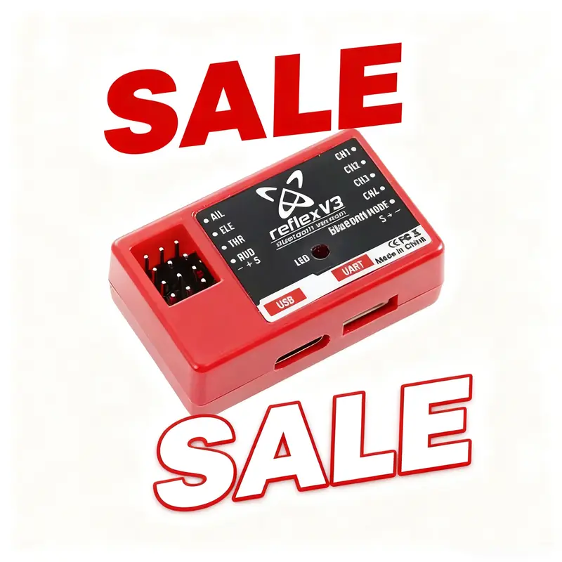 FMS Hobby Reflex V3 Stable Flight Controller for RC Aviation Electric Remote Control Toys - Customizable Parameters, Gyro Functionality, Customized Naming, Bluetooth Compatibility, Windows Support, Manual Mode, Stabilized Mode, Beginner Safe