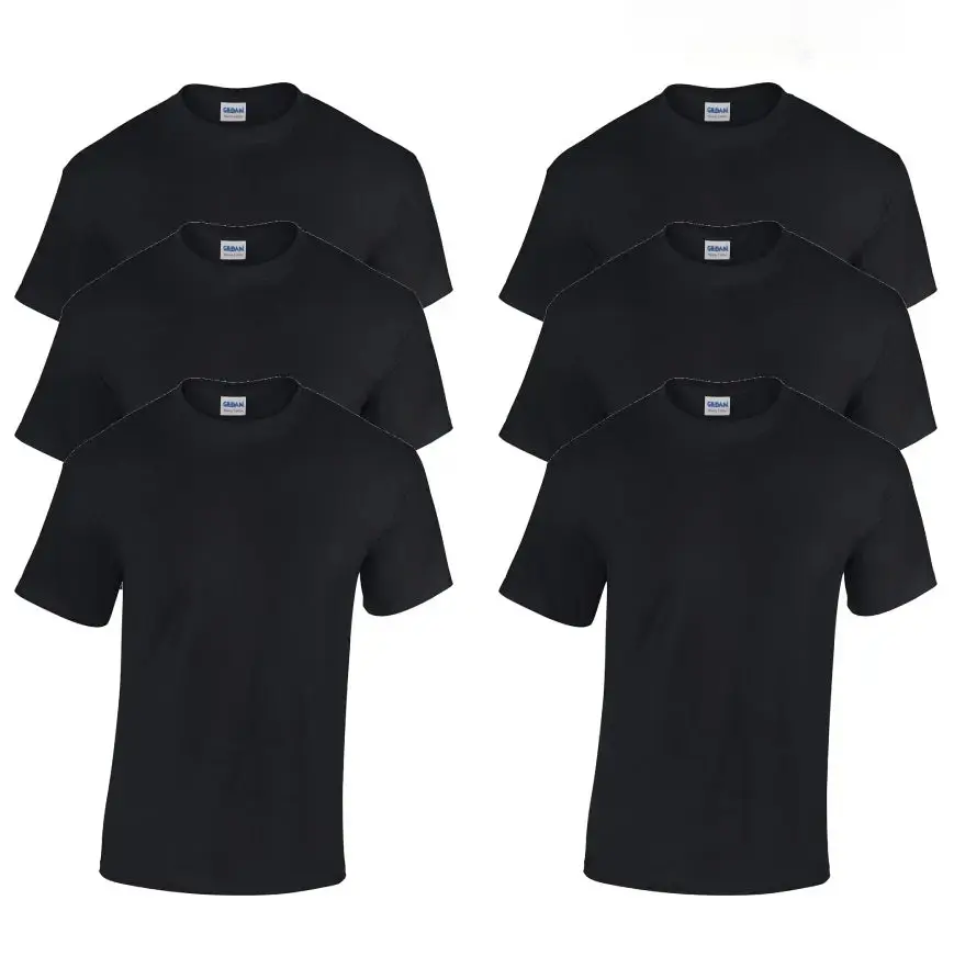 Gildan Men's 6-Pack Heavy Cotton T-Shirts, Tag-Free Short-Sleeve Plain Crew Neck Basics for Everyday Vintage & Streetwear Style, Chic, Cute, Korean, Round Neck, Tshirt, Soft Cotton, Easter, Fashion, Thanksgiving, Preppy, Top