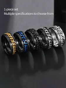 Fashionable Plain Color Chain Design Statement Multi Ring, Unisex Casual Trendy Ring, Fashion Accessories for Daily & Party Decoration, Fashion Stackable Rings