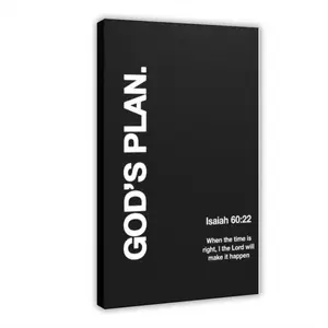 God's Plan Isaiah 60:22 Scripture Black & White Religious Wall Art Ready-to-Hang Inspirational Decor for Home Office Prayer Room Christian Gift Idea Religious Home Decor Simple Elegant Frame 2D Flat Ornaments Framed