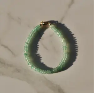 Rondelle Gemstone Beaded Bracelet, Dainty Disc Gemstone Beaded Bracelet, Waterproof Crystal Beaded Bracelet, Gold-Filled, Stainless Steel