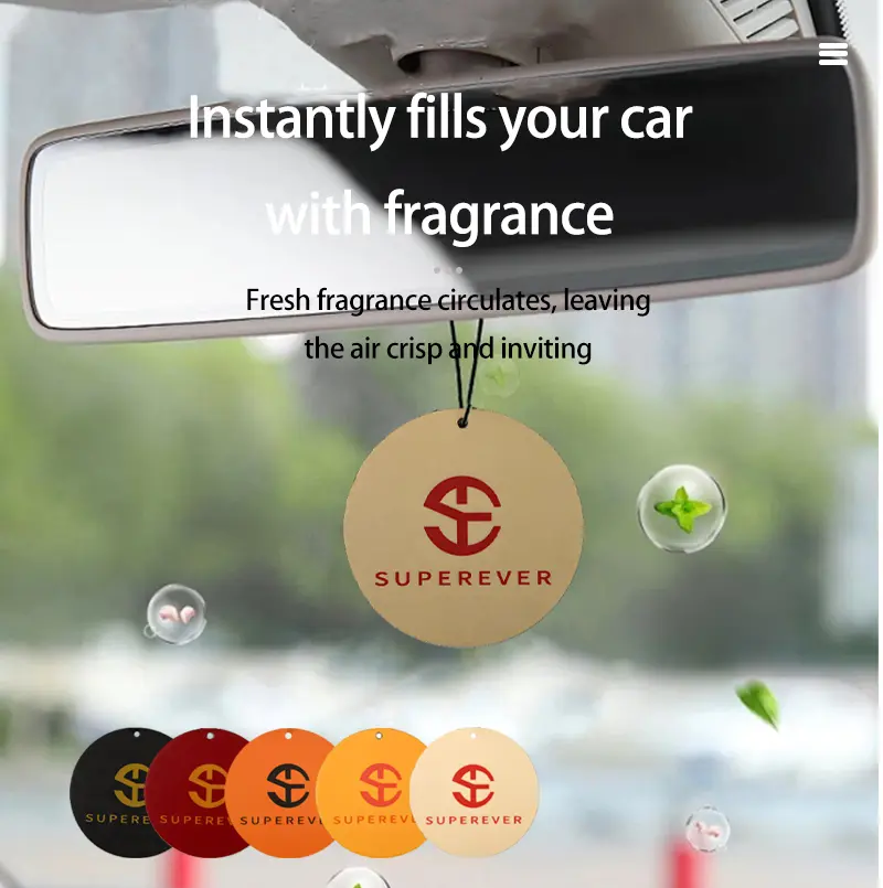 SUPEREVER Aromatherapy Car Hanging Tag - Light Fragrance Odor Eliminating Long Lasting Scent Chip for Car Interior & Furniture Diffuser Centered Hanging Design for Full Car Fragrance Diffusion