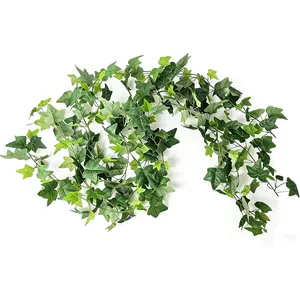 3 Strands Artificial Vines Ivy 6ft Fake Vine with Silk Green Leaves Greenery Decoration for Outdoors Wedding Indoor Mantle Bedroom Home (Ivy)