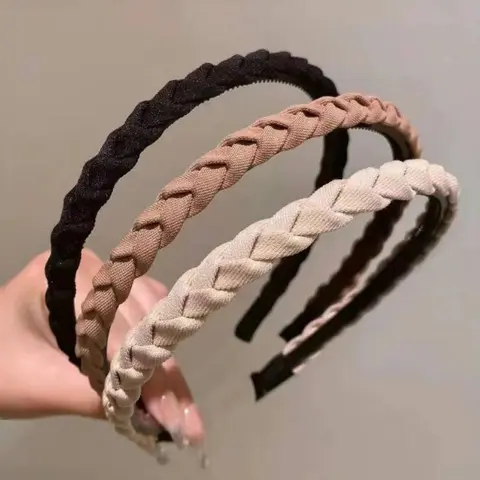 Women's Elegant Braided Textured Design Hair Hoop, Trendy Minimalist Hair Hoop, Chic All-match Hair Accessories for Hairstyle Decor, Braided Headband