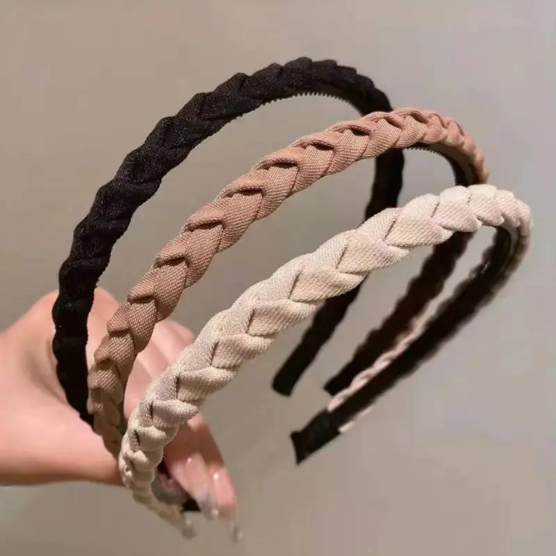 Women's Elegant Braided Textured Design Hair Hoop, Trendy Minimalist Hair Hoop, Chic All-match Hair Accessories for Hairstyle Decor, Braided Headband