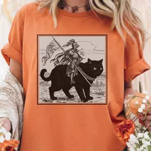 Medi3val Kn!ght Shirt, Renaiss@nce Fair Kn!ght Cat Rider, Funny Medieval Shirt, Fashion Cotton, Full Sizes, For Men, For Women
