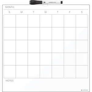 U Brands 14 x 14 in. Cubicle Magnetic Dry-Erase Calendar Board - White Surface