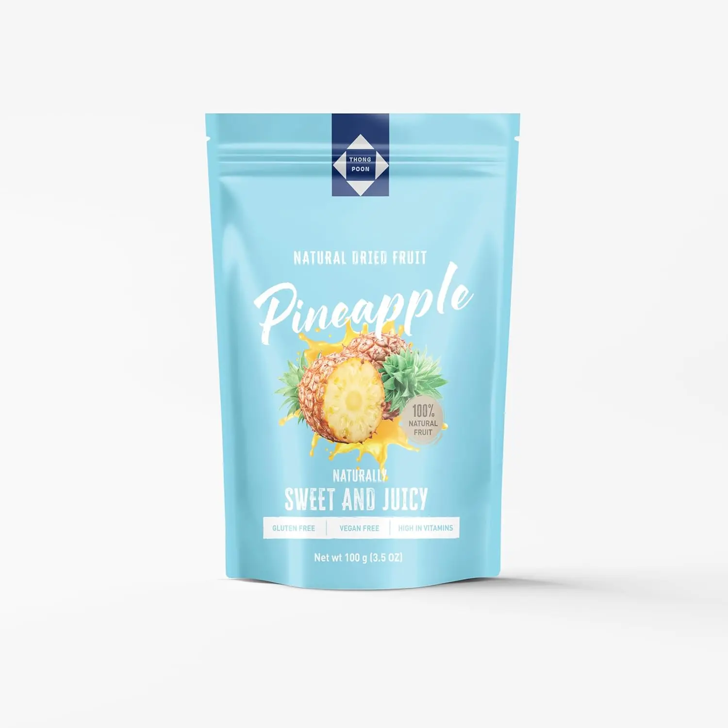 Natural Dried Pineapple \u2013 Premium Quality, Naturally Sweet & Juicy, Soft & Chewy, Gluten-Free, Vegan, Healthy Snack Option, High in Vitamins, 3.5OZ (100gram) \u2013 Authentic Taste of Thailand