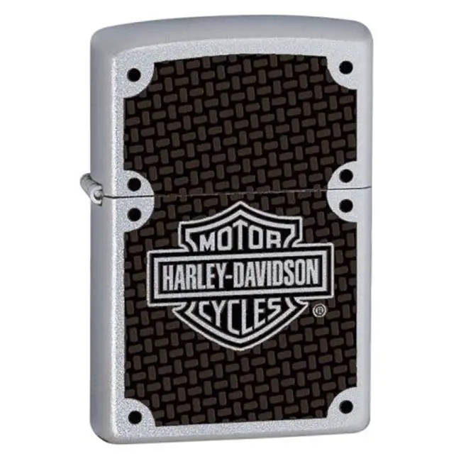 212 MAIN Zippo Harley Davidson Carbon Fiber-Metal Lighter, Satin Chrome Finish Automotive & Motorcycle Decoration Accessory
