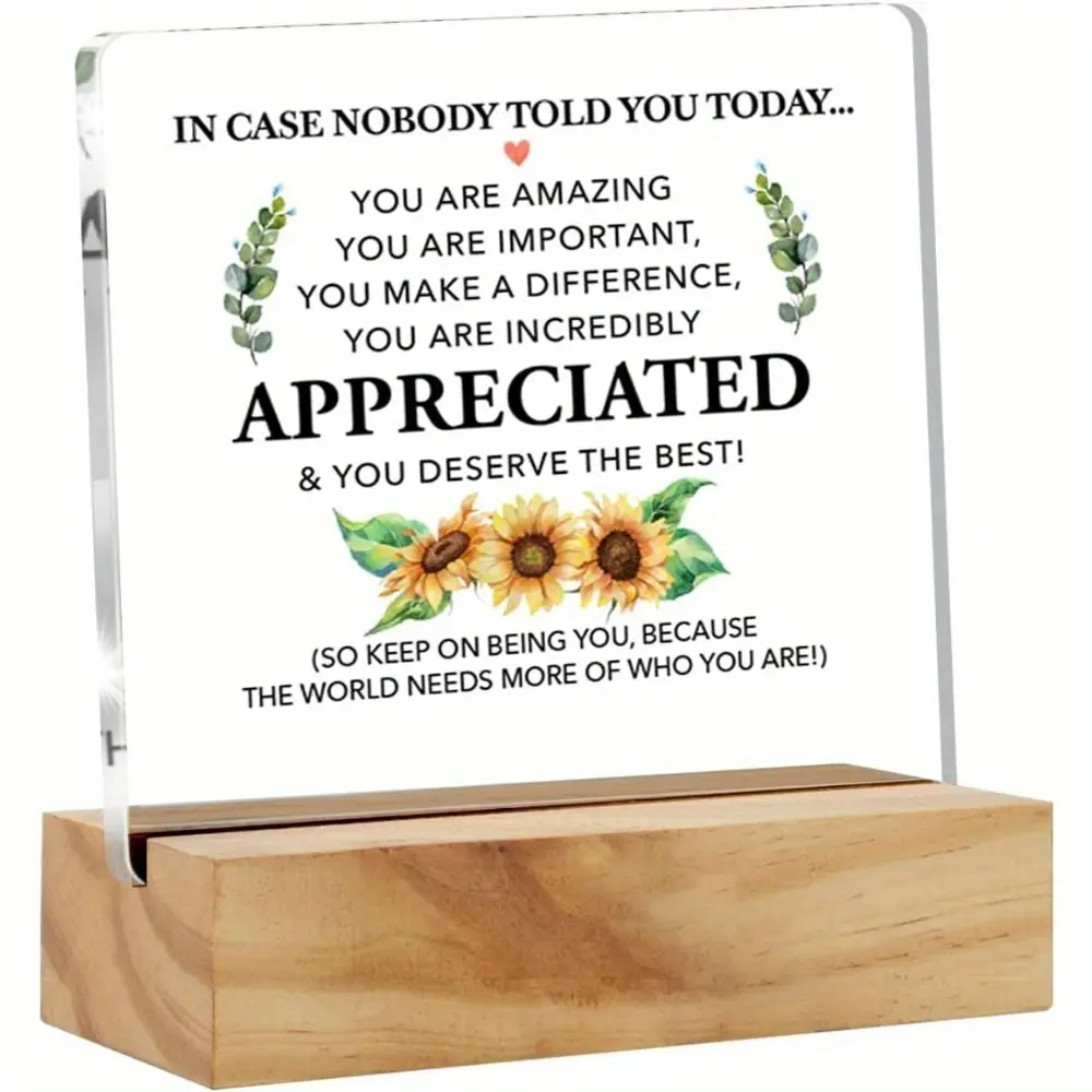 Uplifting Appreciation Acrylic Plaque - Sunflower Design room sign teen room decor Vintage Halloween Coffee Tin style home decor goods hall wall art kpop light patina home decor display Large LED Digital Clock modern abstract dopamine Frameless Wall Decor